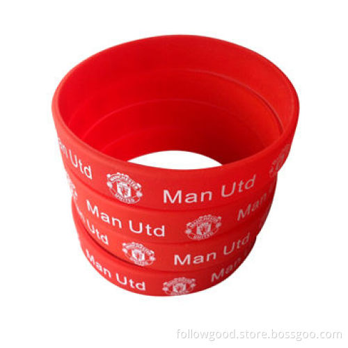 Football Fan Rubber Silicone Wristbands, Printing Support Team's Name and Logo